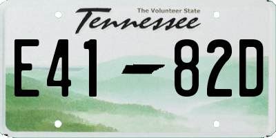 TN license plate E4182D