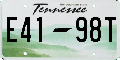 TN license plate E4198T