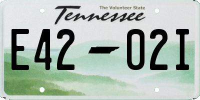 TN license plate E4202I