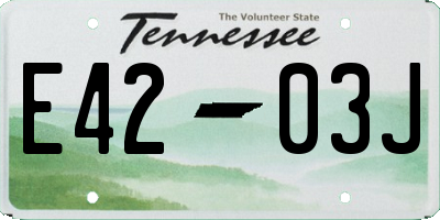 TN license plate E4203J