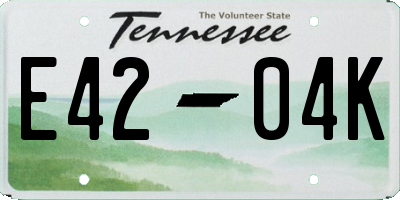 TN license plate E4204K
