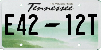 TN license plate E4212T