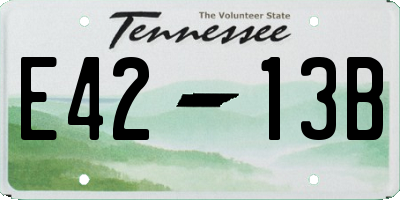 TN license plate E4213B