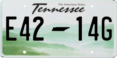 TN license plate E4214G