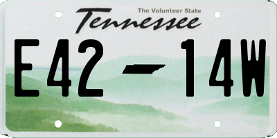 TN license plate E4214W