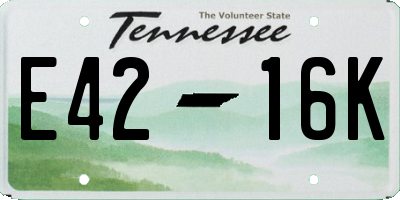 TN license plate E4216K