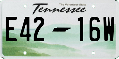 TN license plate E4216W