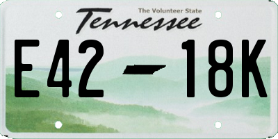 TN license plate E4218K