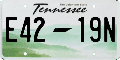 TN license plate E4219N