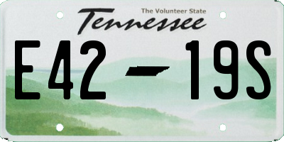 TN license plate E4219S