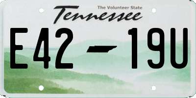 TN license plate E4219U