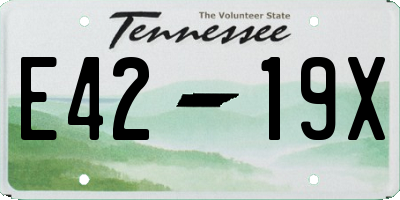 TN license plate E4219X