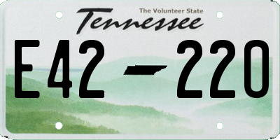 TN license plate E4222O