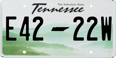 TN license plate E4222W