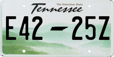 TN license plate E4225Z