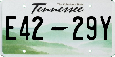 TN license plate E4229Y