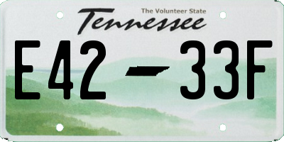 TN license plate E4233F