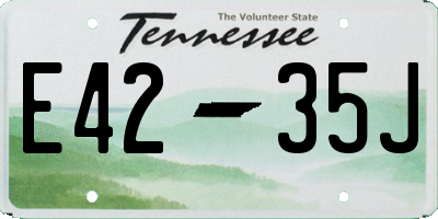 TN license plate E4235J