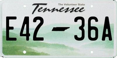 TN license plate E4236A