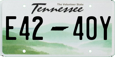 TN license plate E4240Y