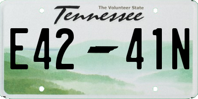 TN license plate E4241N