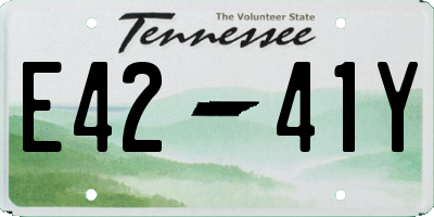 TN license plate E4241Y