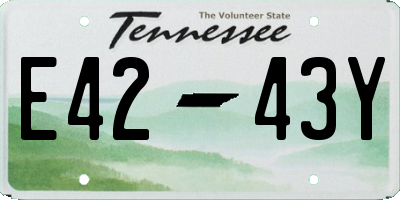 TN license plate E4243Y