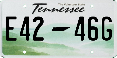 TN license plate E4246G