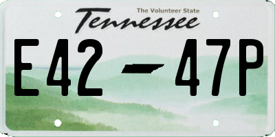 TN license plate E4247P
