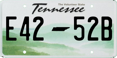 TN license plate E4252B