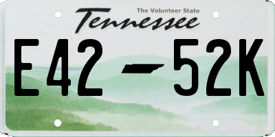 TN license plate E4252K