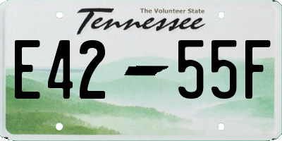 TN license plate E4255F