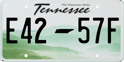 TN license plate E4257F