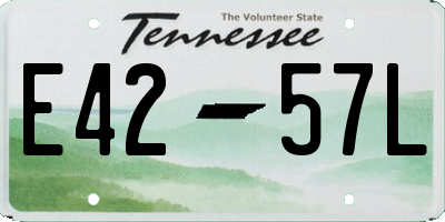TN license plate E4257L
