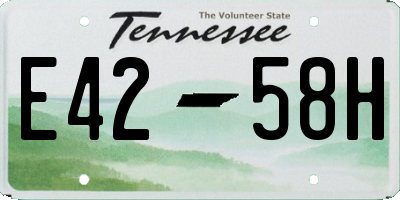 TN license plate E4258H
