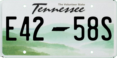 TN license plate E4258S