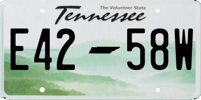 TN license plate E4258W
