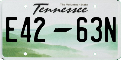 TN license plate E4263N