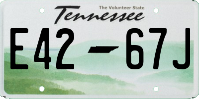 TN license plate E4267J