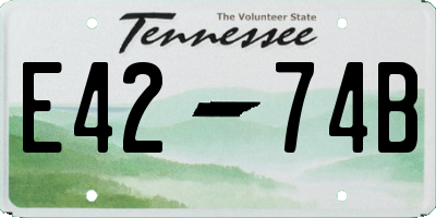 TN license plate E4274B