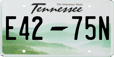 TN license plate E4275N