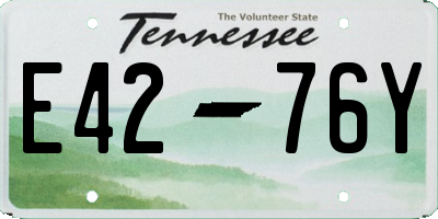 TN license plate E4276Y