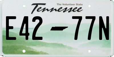 TN license plate E4277N
