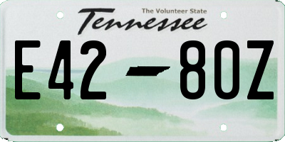 TN license plate E4280Z