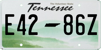 TN license plate E4286Z