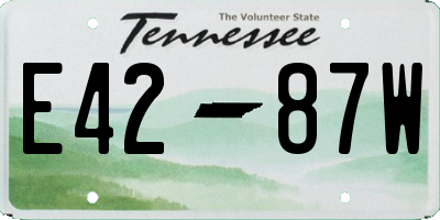 TN license plate E4287W