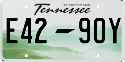 TN license plate E4290Y