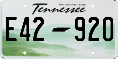TN license plate E4292O