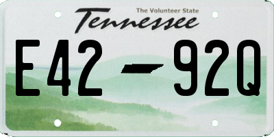 TN license plate E4292Q