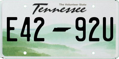TN license plate E4292U